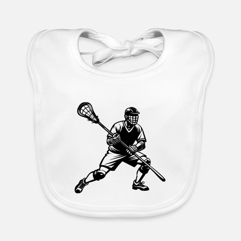 Lacrosse player Organic Baby Bibs