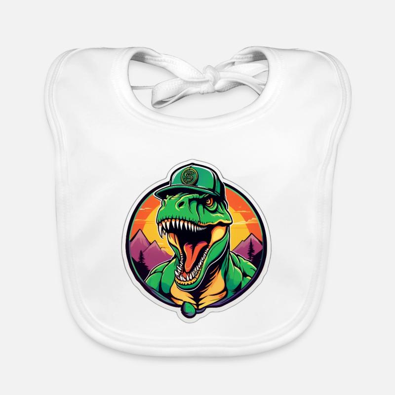 Dinosaurier-Sonnenuntergangs-Kopfschmuck Baby Bio-Lätzchen