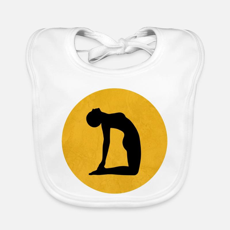 Camel Yoga Pose Silhouette Sun Design Organic Baby Bibs
