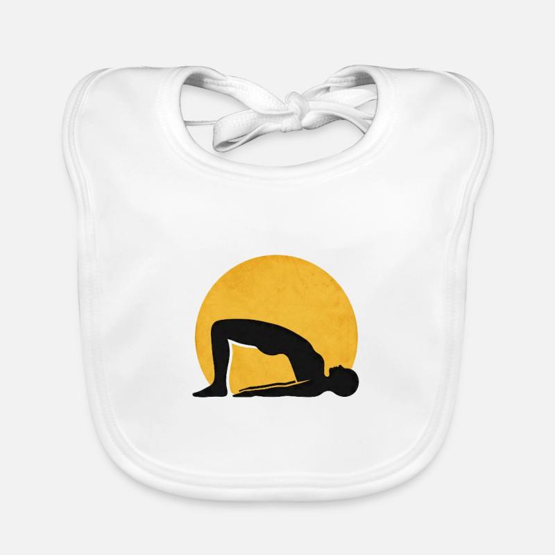 Graphisme Silhouette de la posture du pont de yoga Bavoir bio Bébé