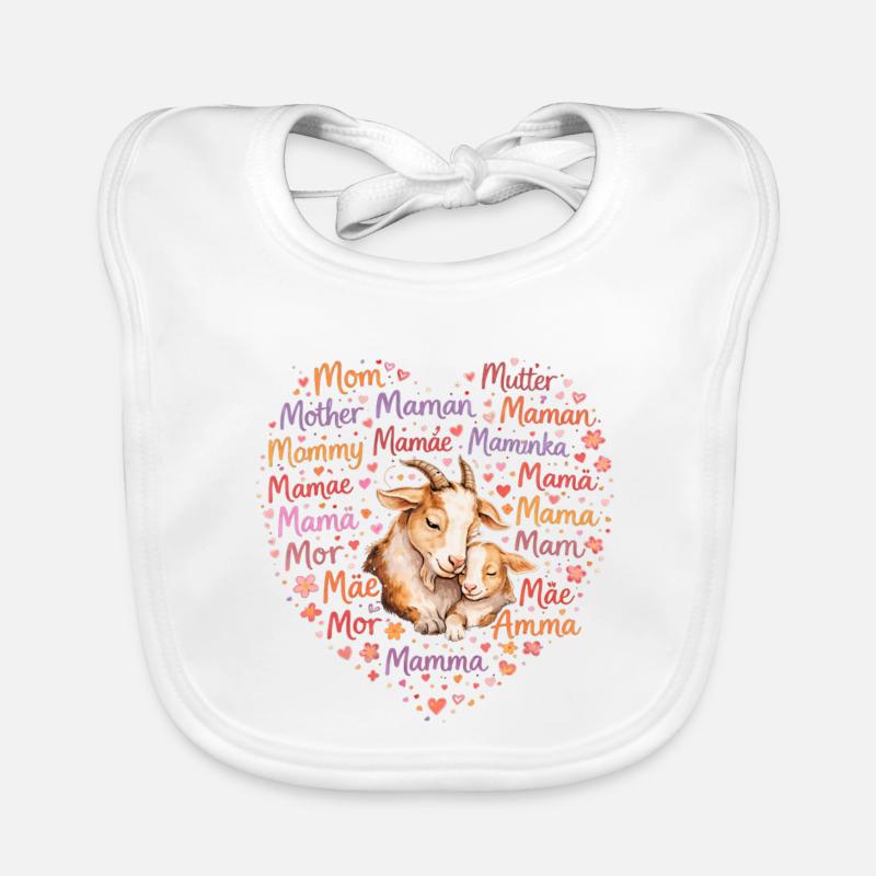 Ziegen Mama Herz – Muttertag Geschenk Ziege Baby Bio-Lätzchen