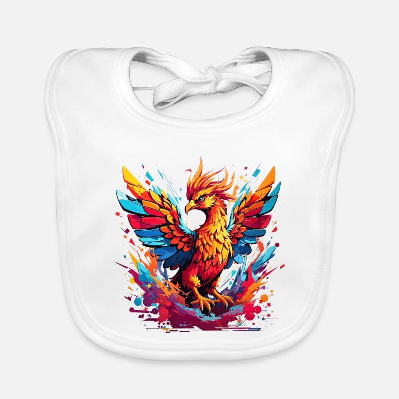 Fire Phoenix Color Explosion Organic Baby Bibs