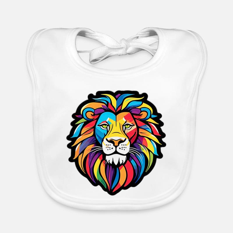 Regenbogen-Heller Löwe Baby Bio-Lätzchen
