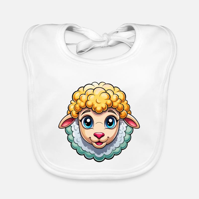 Cute sheep face Organic Baby Bibs