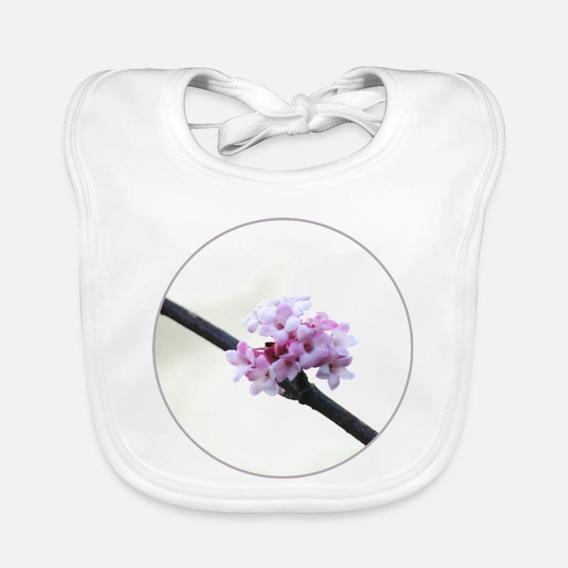 Fleur rose et blanche délicate, fleur blanche Bavoir bio Bébé