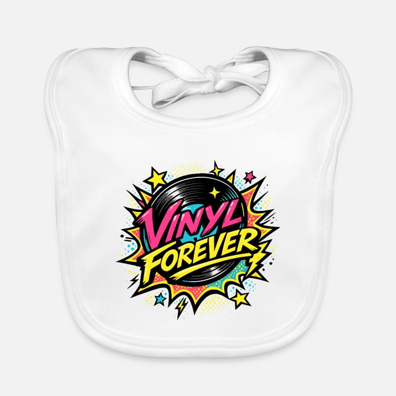 Vinyl Forever Retro Pop Organic Baby Bibs