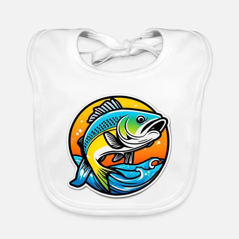 Leuchtender Regenbogenbarsch Baby Bio-Lätzchen