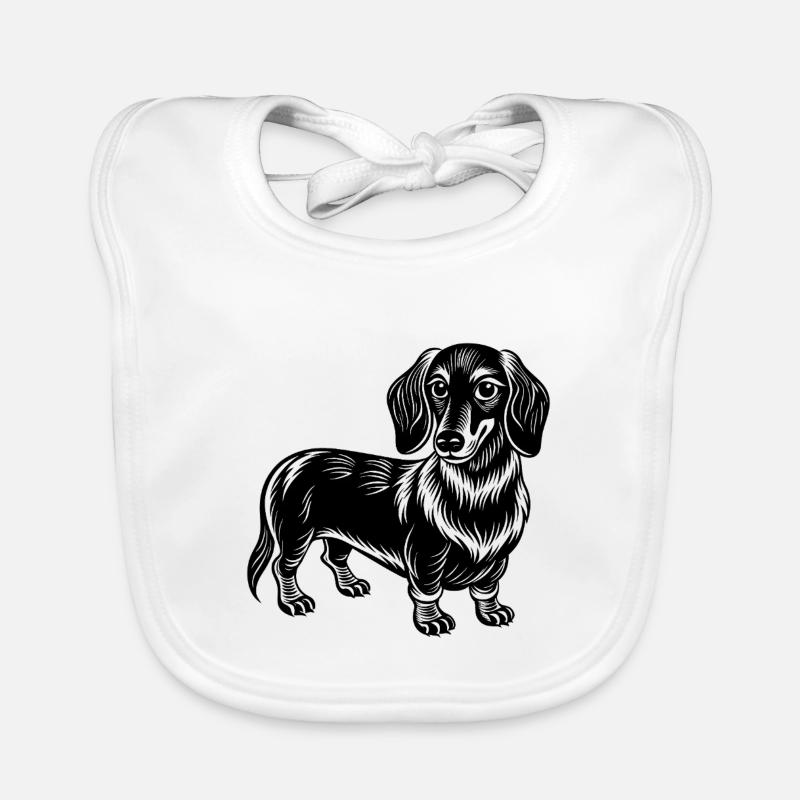 Dachshund Dog Organic Baby Bibs