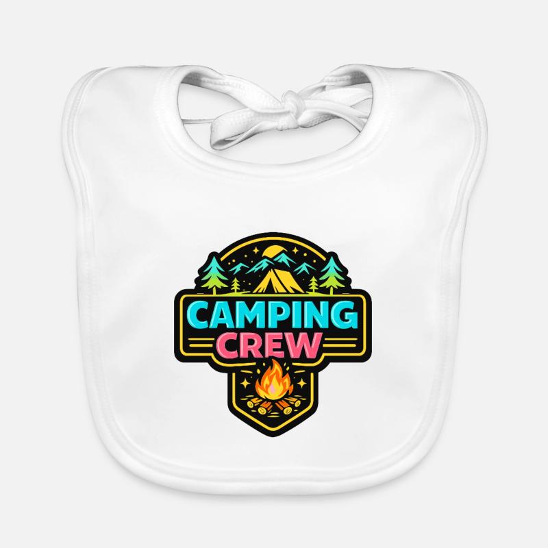 Camping Crew Abzeichen Neon Baby Bio-Lätzchen