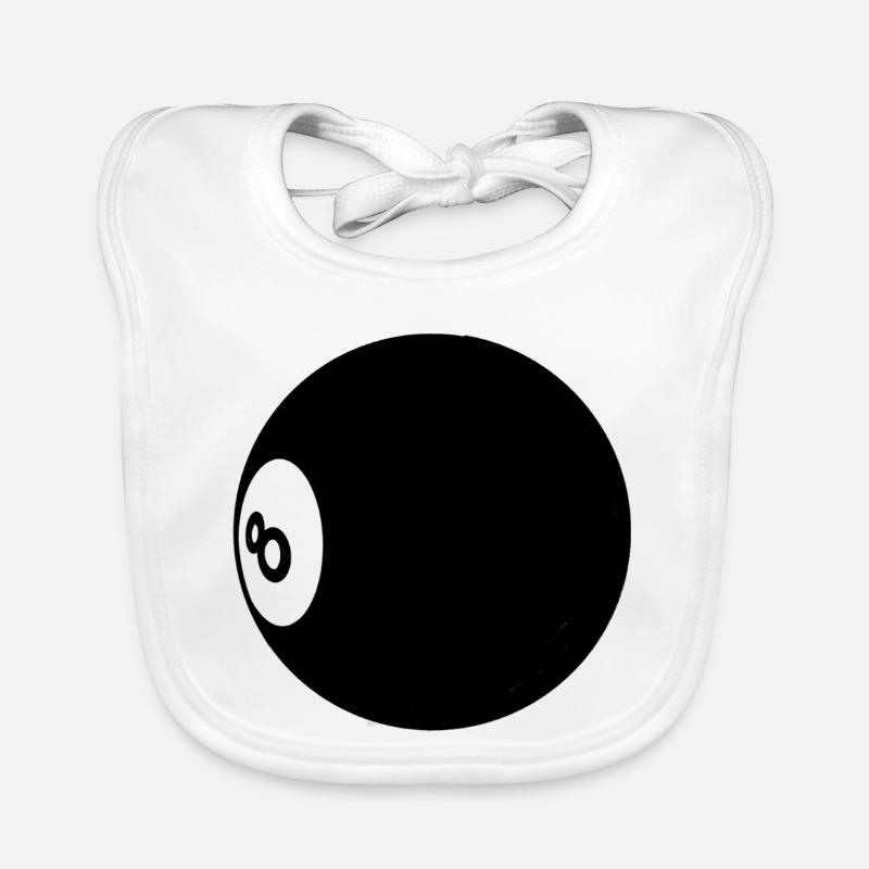 Billardkugel Nummer 8 Pool - Illustration Baby Bio-Lätzchen