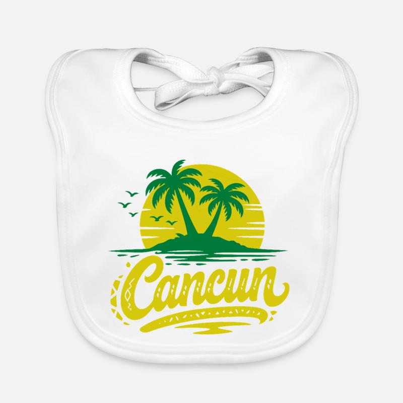 Souvenir de Noël des palmiers rétro de Cancun Bavoir bio Bébé