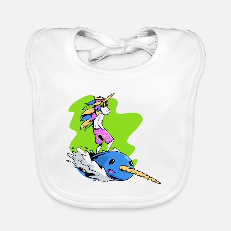 Licorne surfeuse Bavoir bio Bébé