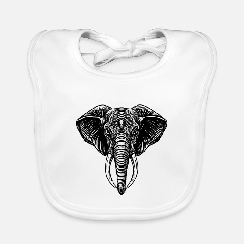 Tête d’éléphant Bavoir bio Bébé