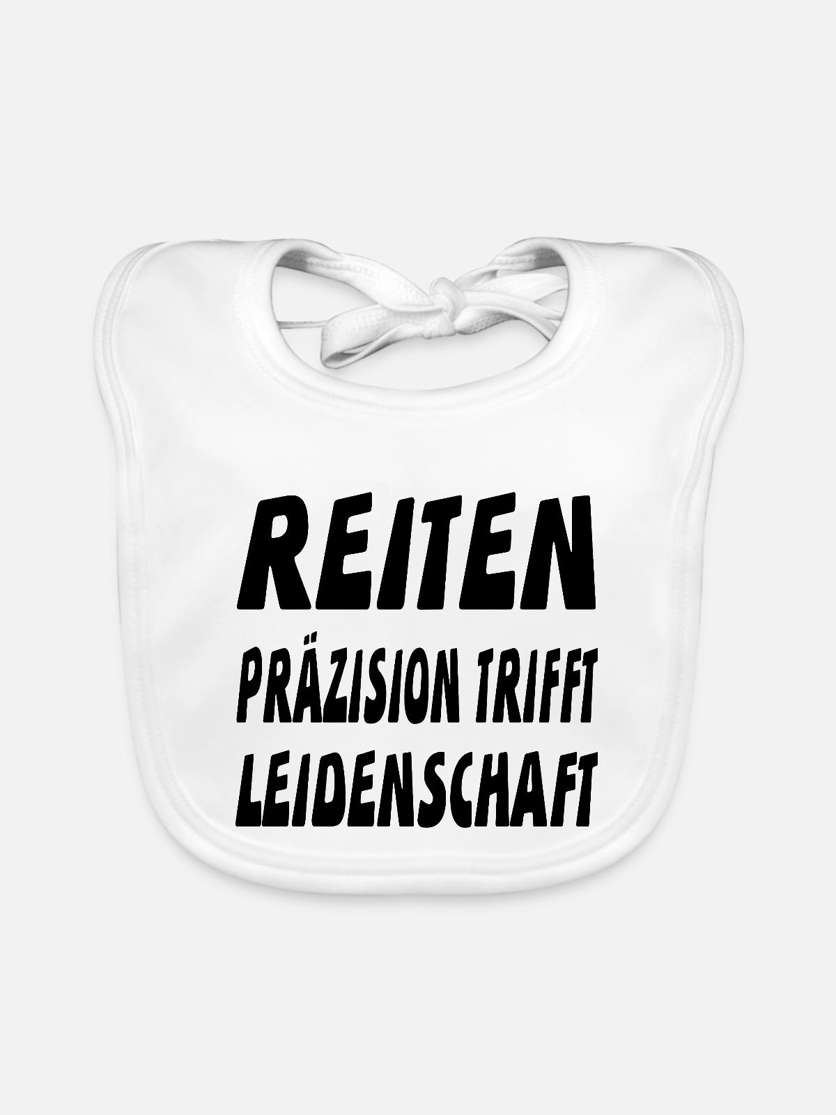 Reiten - Baby Bio-Lätzchen - Weiß - Vorne