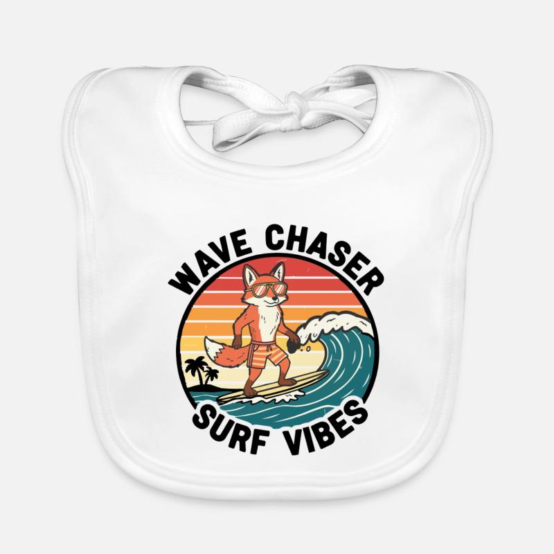 Fox Surfer Wave Chaser Surf-Vibes Baby Bio-Lätzchen
