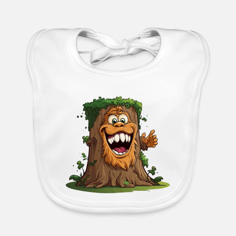Giant tree with a broad grin Organic Baby Bibs