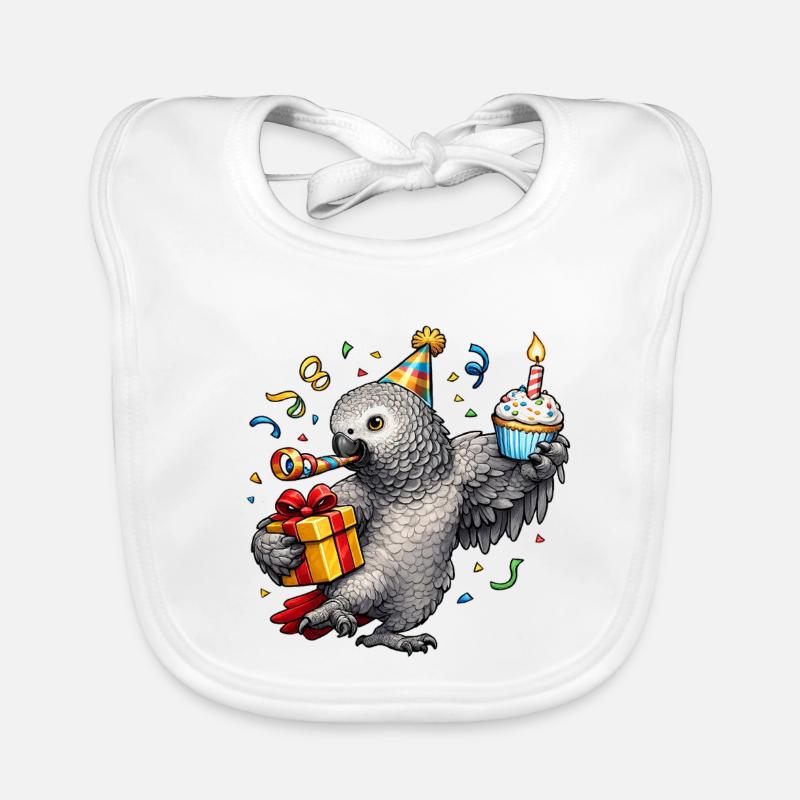 African grey parrot birthday Organic Baby Bibs
