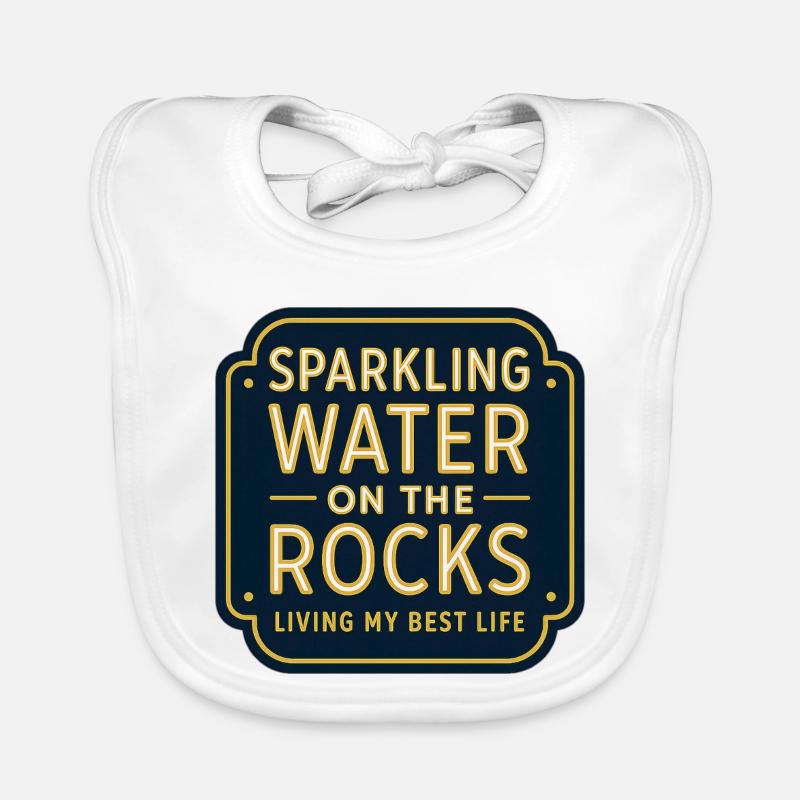 Sparklendes Wasser auf Felsen Neon Baby Bio-Lätzchen