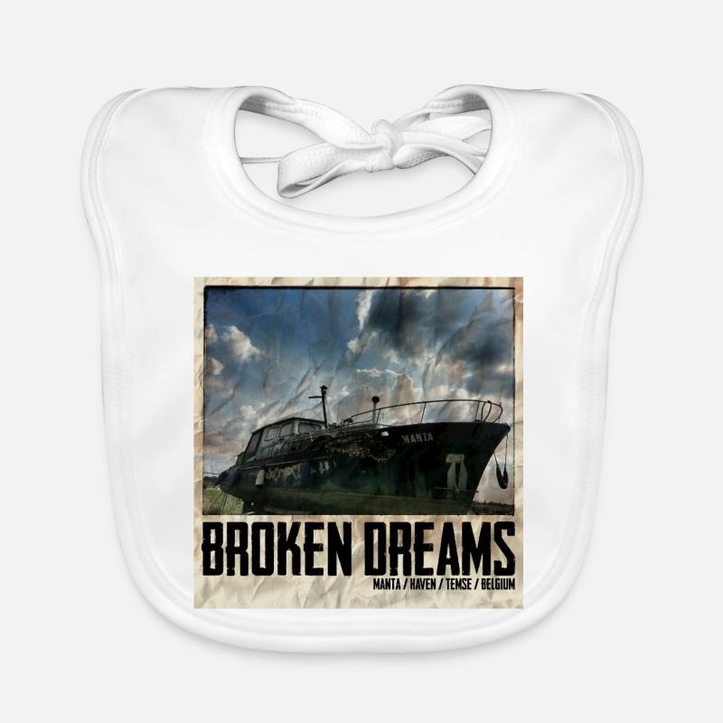 Broken Dreams Boat Art Belgium Baby Bio-Lätzchen