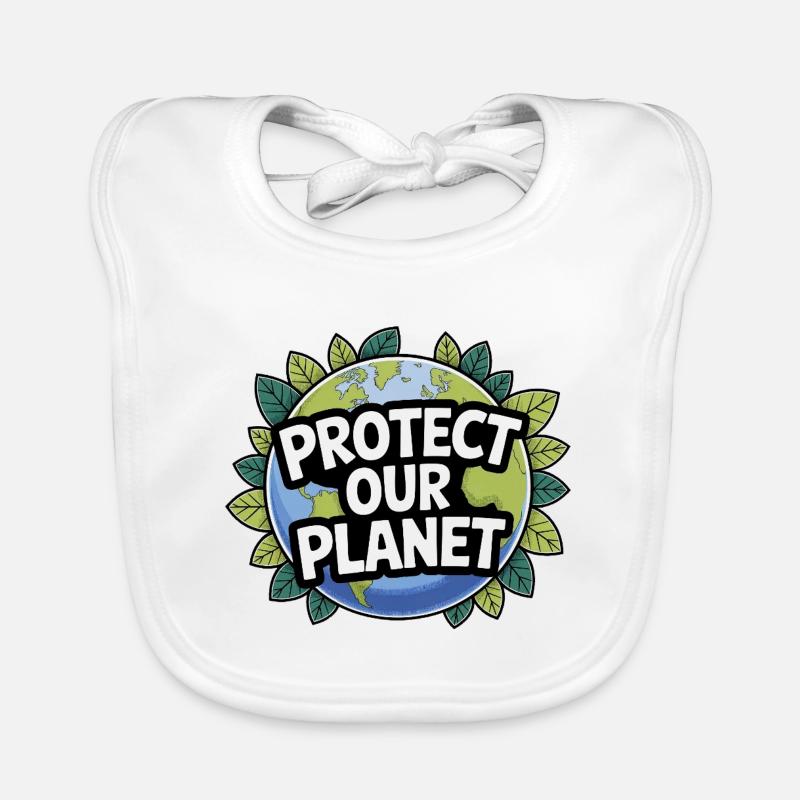 Protéger la Terre – Thème Planète Bavoir bio Bébé