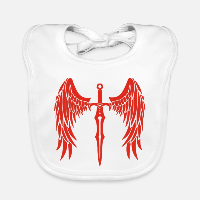 épée ailée rouge Bavoir bio Bébé
