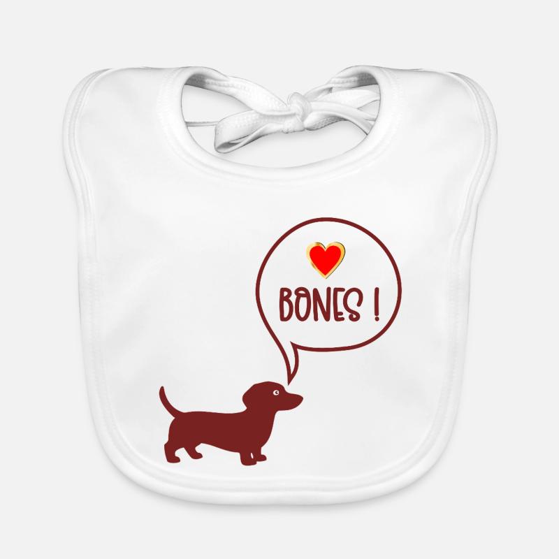 Chew Bone Dachshund Organic Baby Bibs