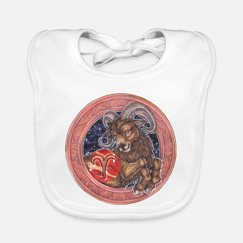 Zodiac Sign Sternzeichen Widder Aries Geschenk Baby Bio-Lätzchen