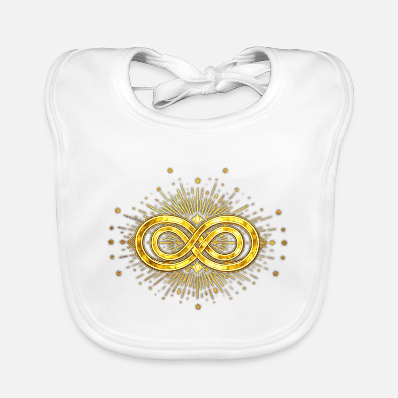 Golden Infinity Symbol and Starshards Organic Baby Bibs