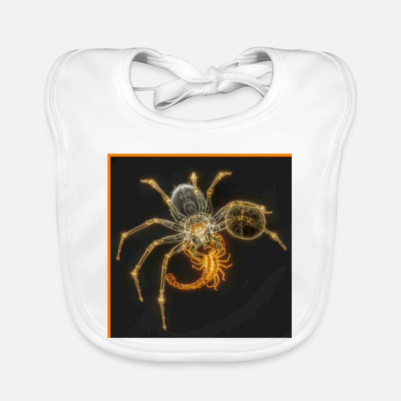 Neon-Spinne mit funky Tails Baby Bio-Lätzchen