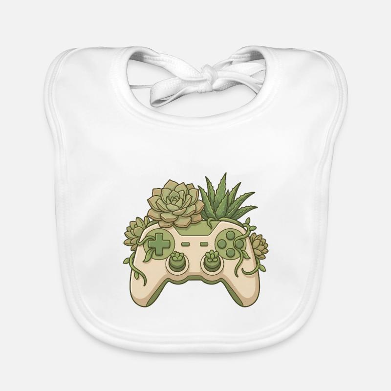 Manette Succulent - Collant de jeu mignon - Bavoir bio Bébé - blanc