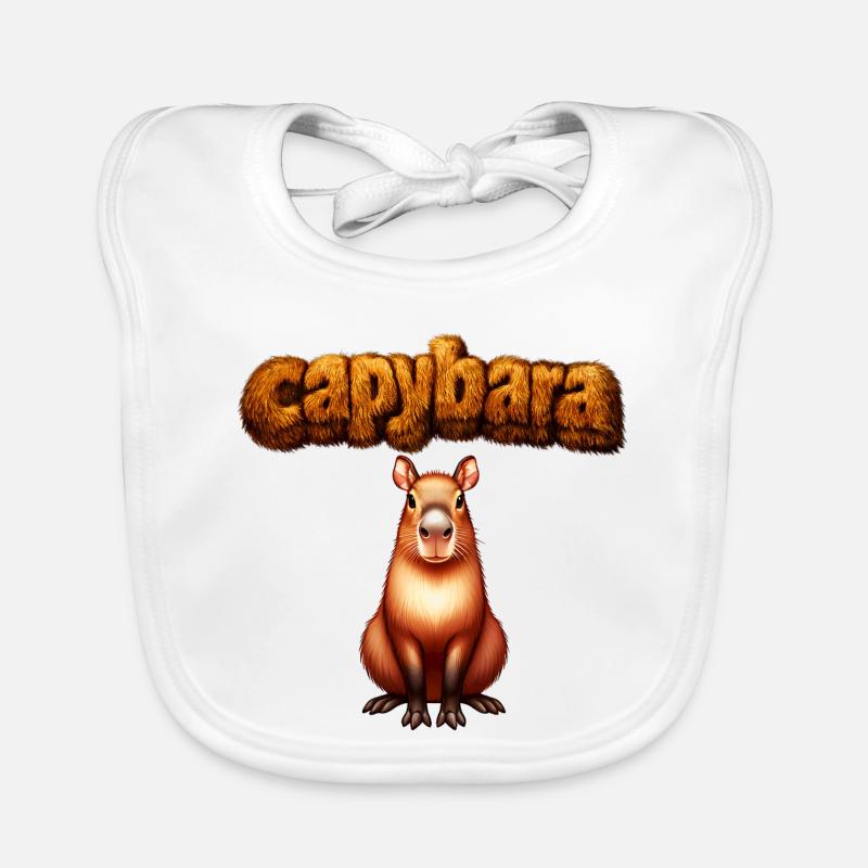 Hairy Capybara Artwork Organic Baby Bibs