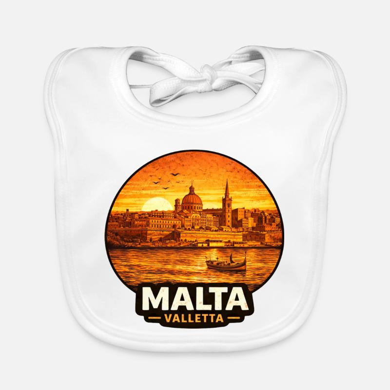 Coucher de soleil de la Skyline de Malte Valette Bavoir bio Bébé