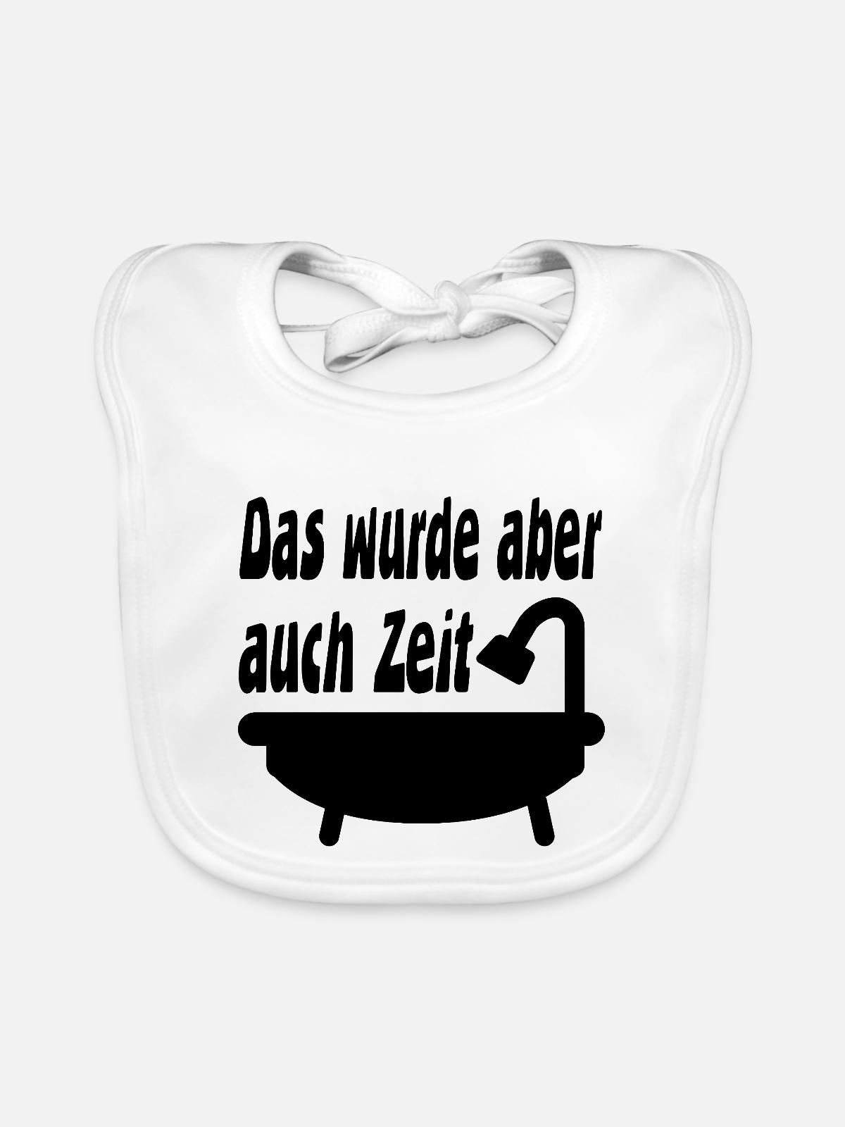 Badewanne - Baby Bio-Lätzchen - Weiß - Vorne