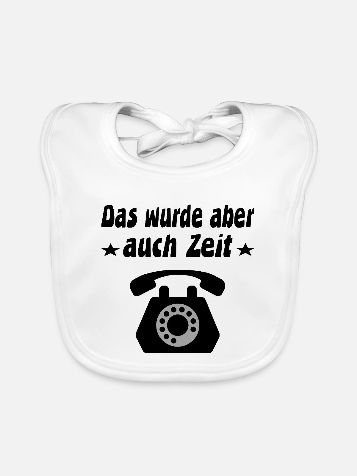 Telefon - Baby Bio-Lätzchen - Weiß - Vorne