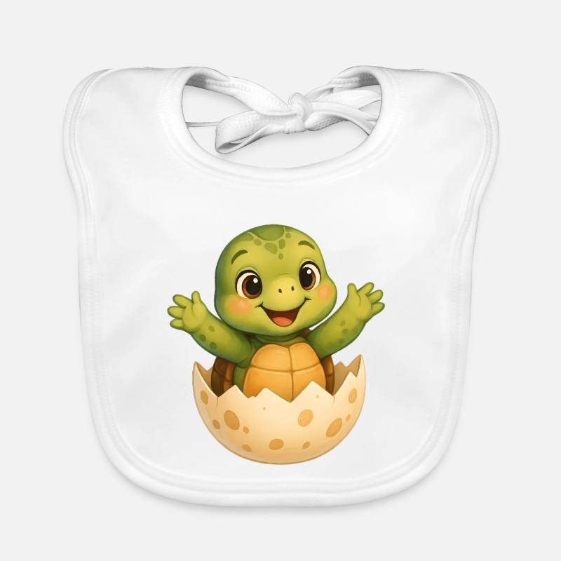 Small turtle hatching Organic Baby Bibs