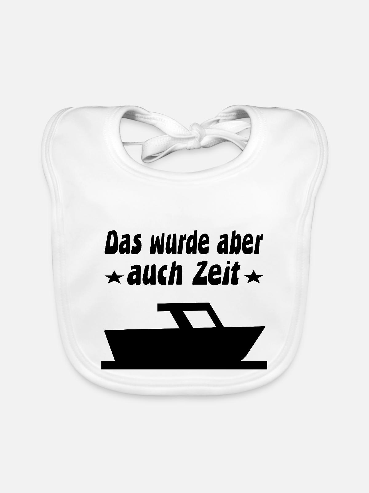 Motorboot - Baby Bio-Lätzchen - Weiß - Vorne
