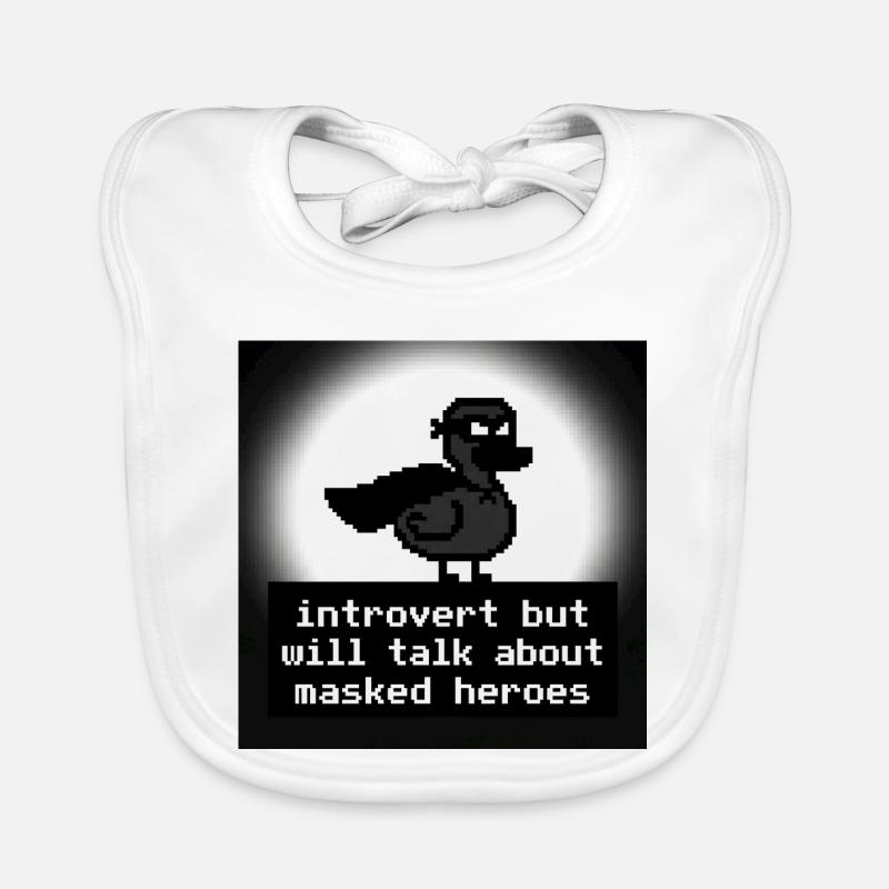 Introvert trifft Maskierte Helden Pixel Baby Bio-Lätzchen
