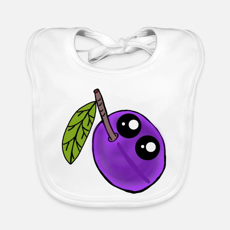 Fruit de prune Kawaii Fruit de prune Bavoir bio Bébé