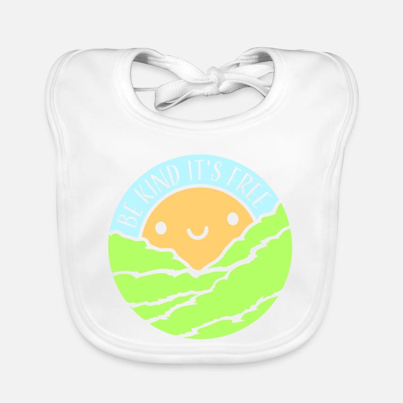 Be Kind It's Free Freundlichkeit Statement Spruch Baby Bio-Lätzchen
