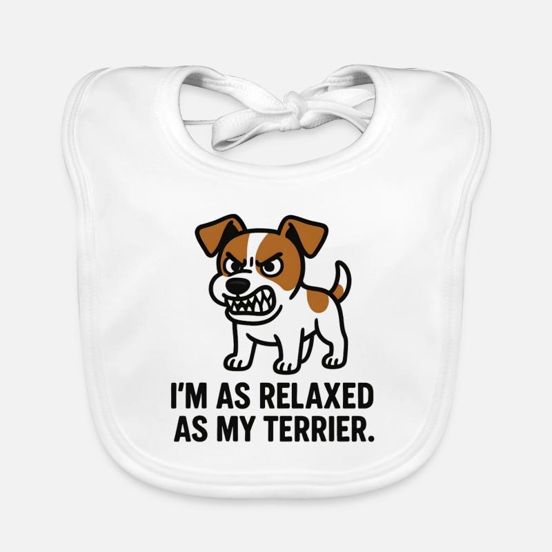 Terrier détendu disant - Bavoir bio Bébé - blanc