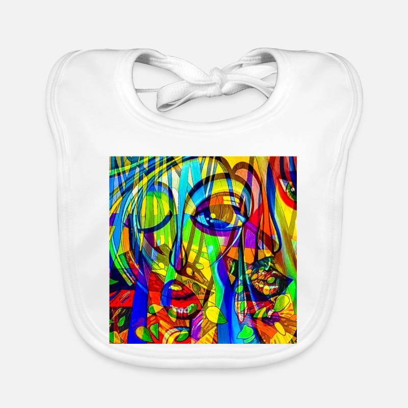 Farbmuster Face-Abstract Baby Bio-Lätzchen