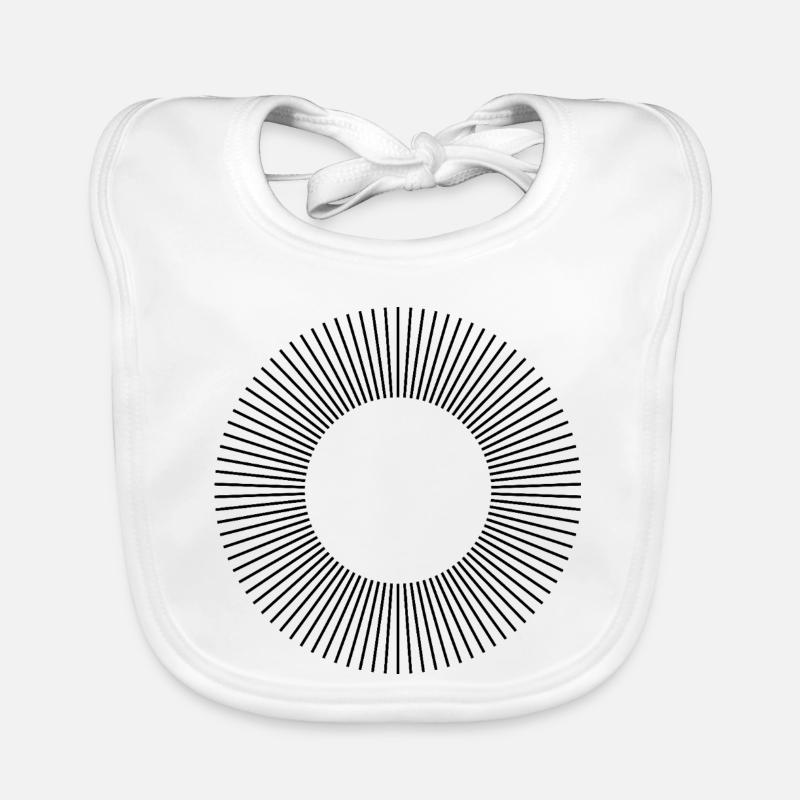 lines circle composition design Organic Baby Bibs