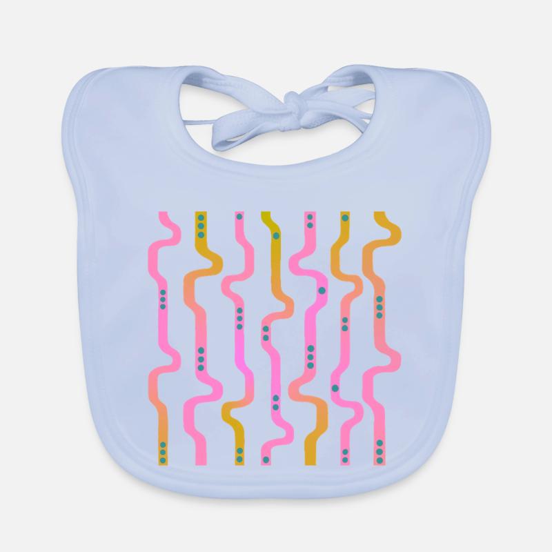 Wiggle Wavy Stripes L Stripes L Riso Transition Organic Baby Bibs