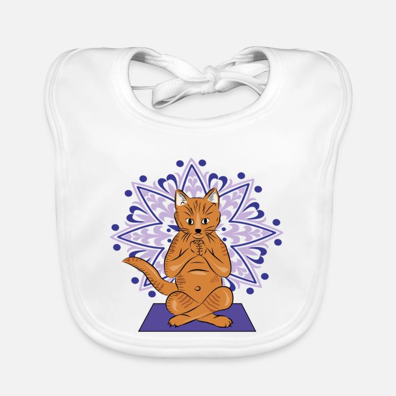 Mandala méditatif du chat Bavoir bio Bébé