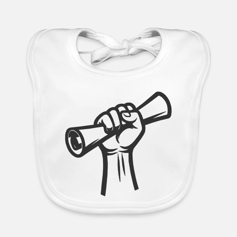 Raised fist on roller Organic Baby Bibs