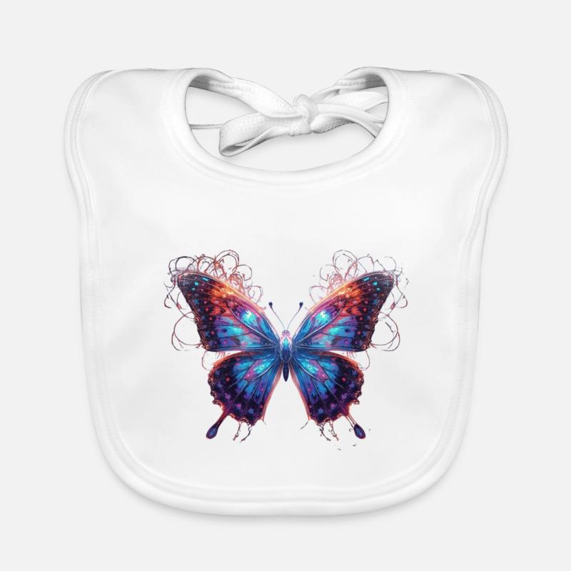 Neon Galaxy Butterfly Organic Baby Bibs