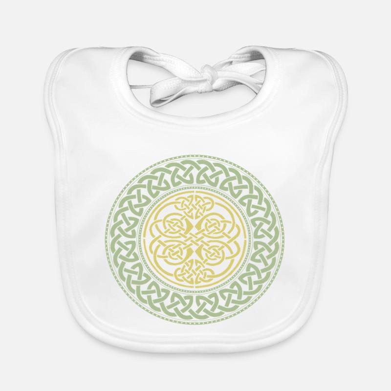 Celtic Mandala Knot Gold Ring Organic Baby Bibs