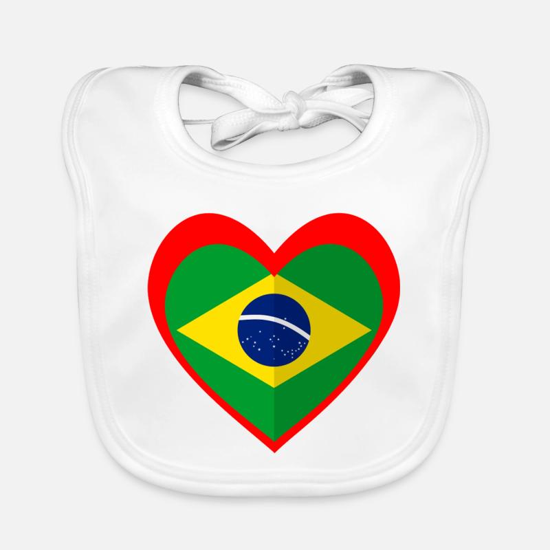 Brasil Coração – Amor pelo Brasil Bavoir bio Bébé