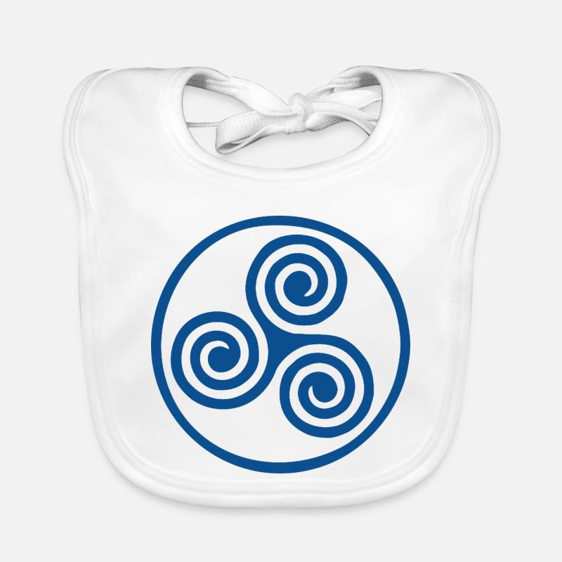 Trois spirales dans une crête circulaire Bavoir bio Bébé