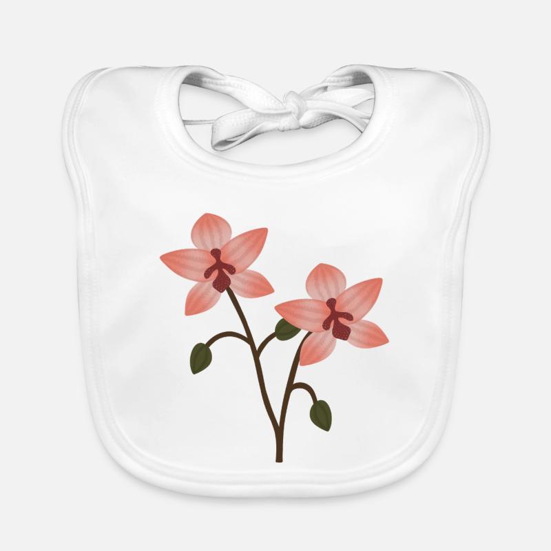 Pastel Orchid Bloom Organic Baby Bibs